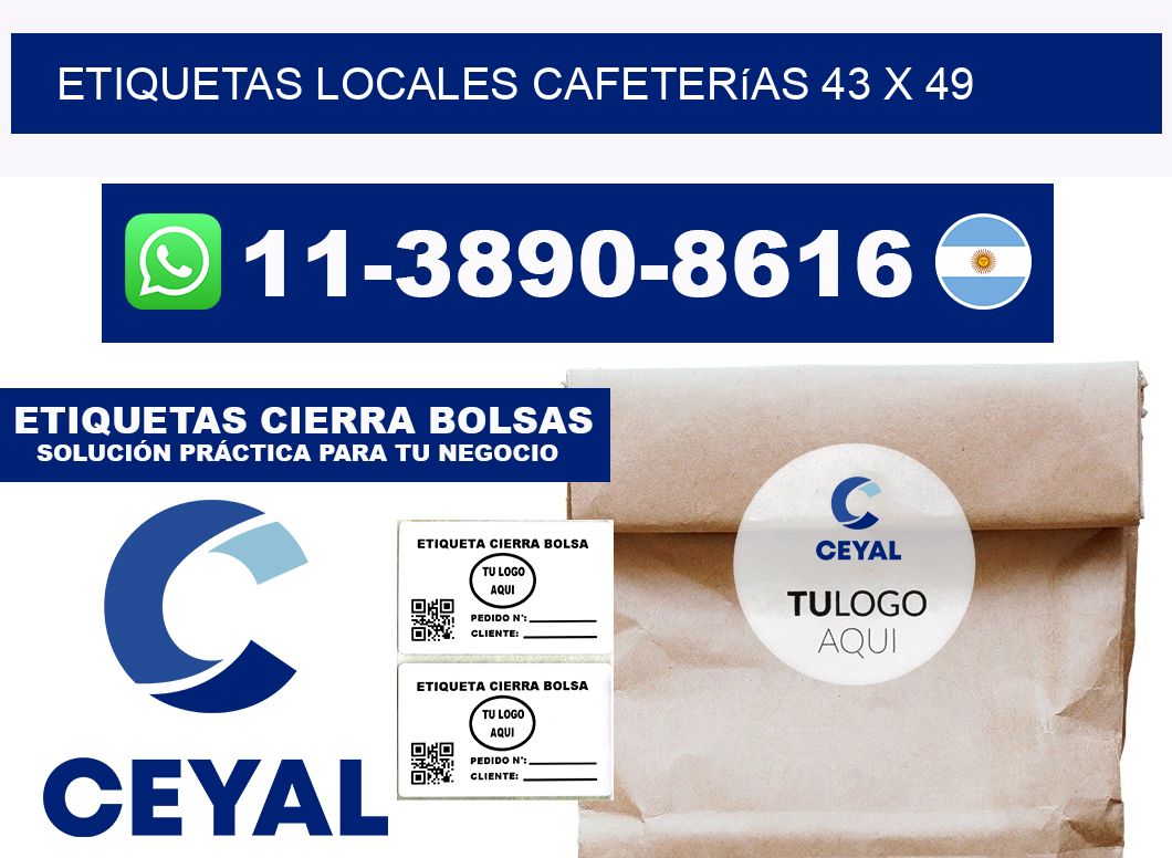 etiquetas locales cafeterías 43 x 49