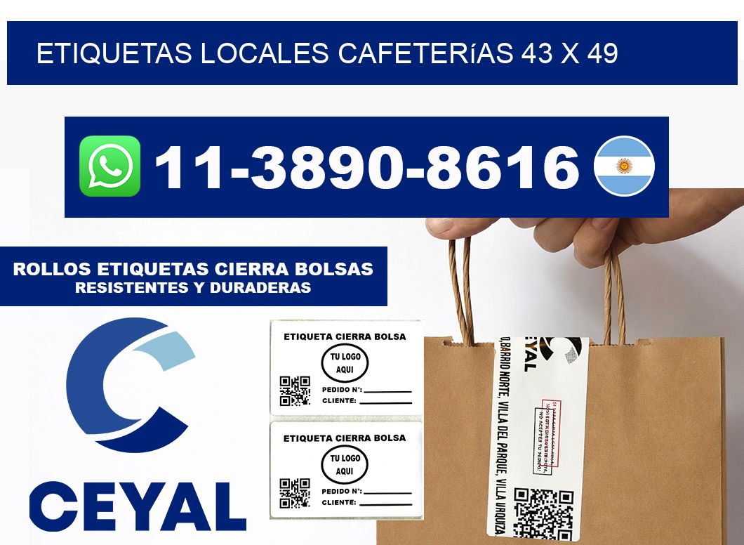 etiquetas locales cafeterías 43 x 49