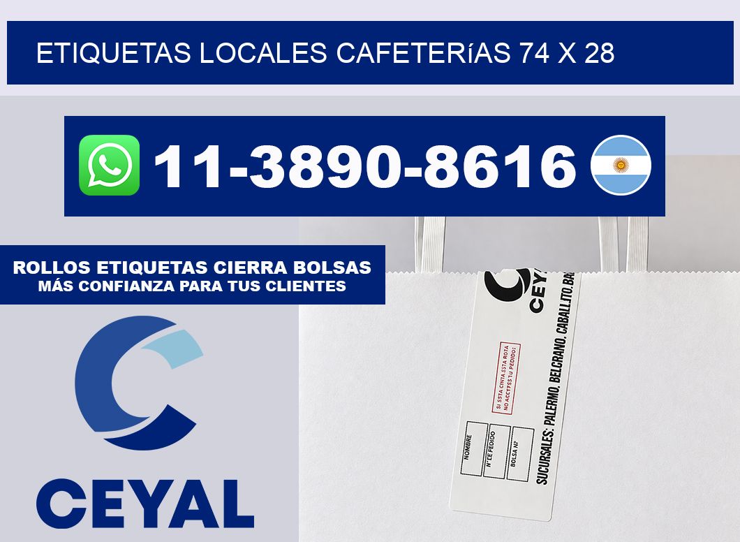 etiquetas locales cafeterías 74 x 28