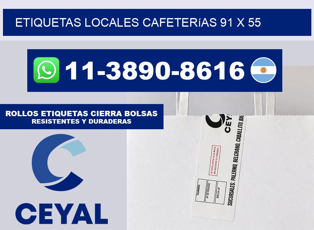 etiquetas locales cafeterías 91 x 55