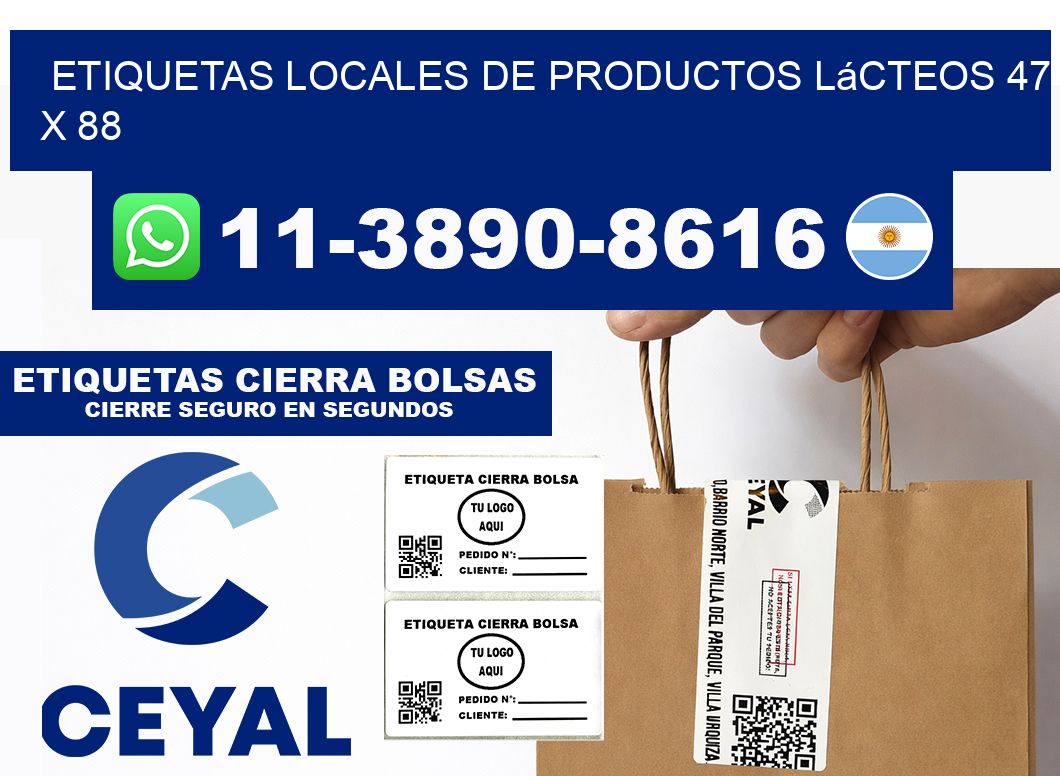 etiquetas locales de productos lácteos 47 x 88