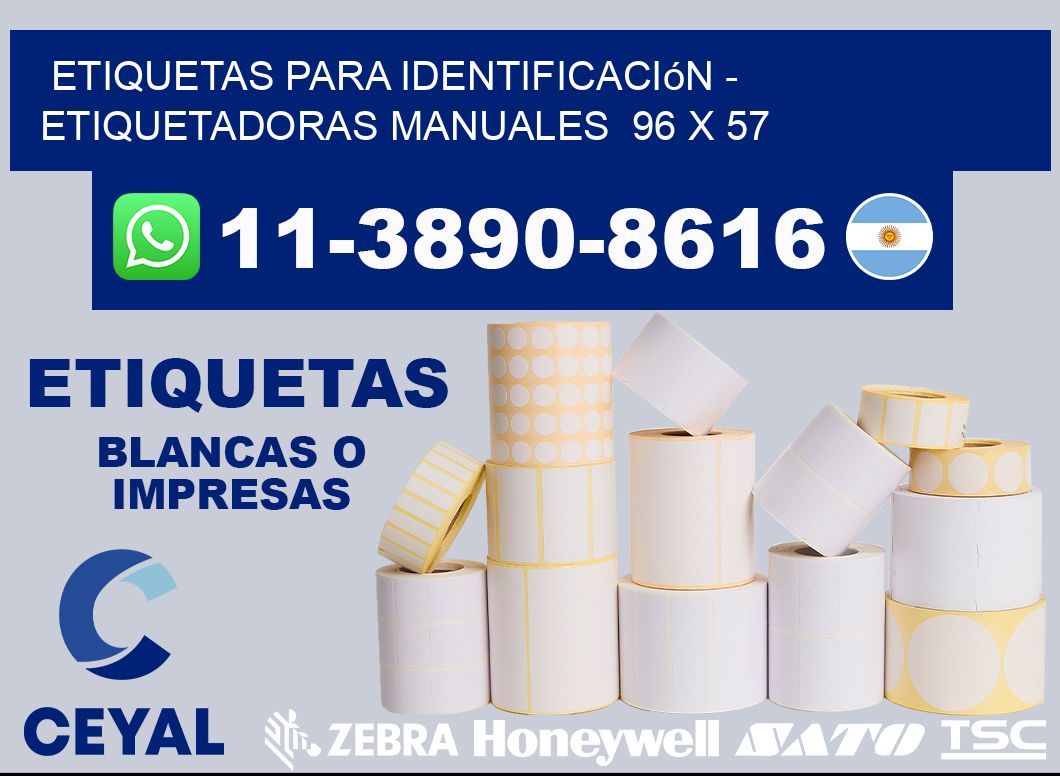 etiquetas para identificación - Etiquetadoras Manuales  96 x 57