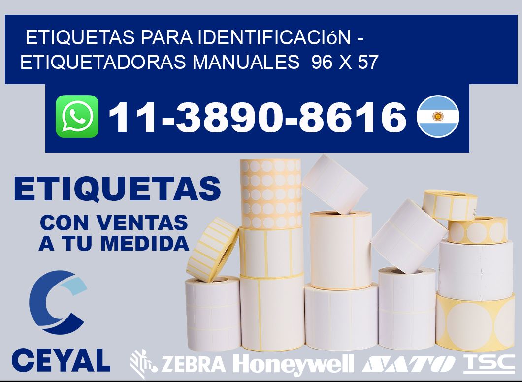 etiquetas para identificación - Etiquetadoras Manuales  96 x 57