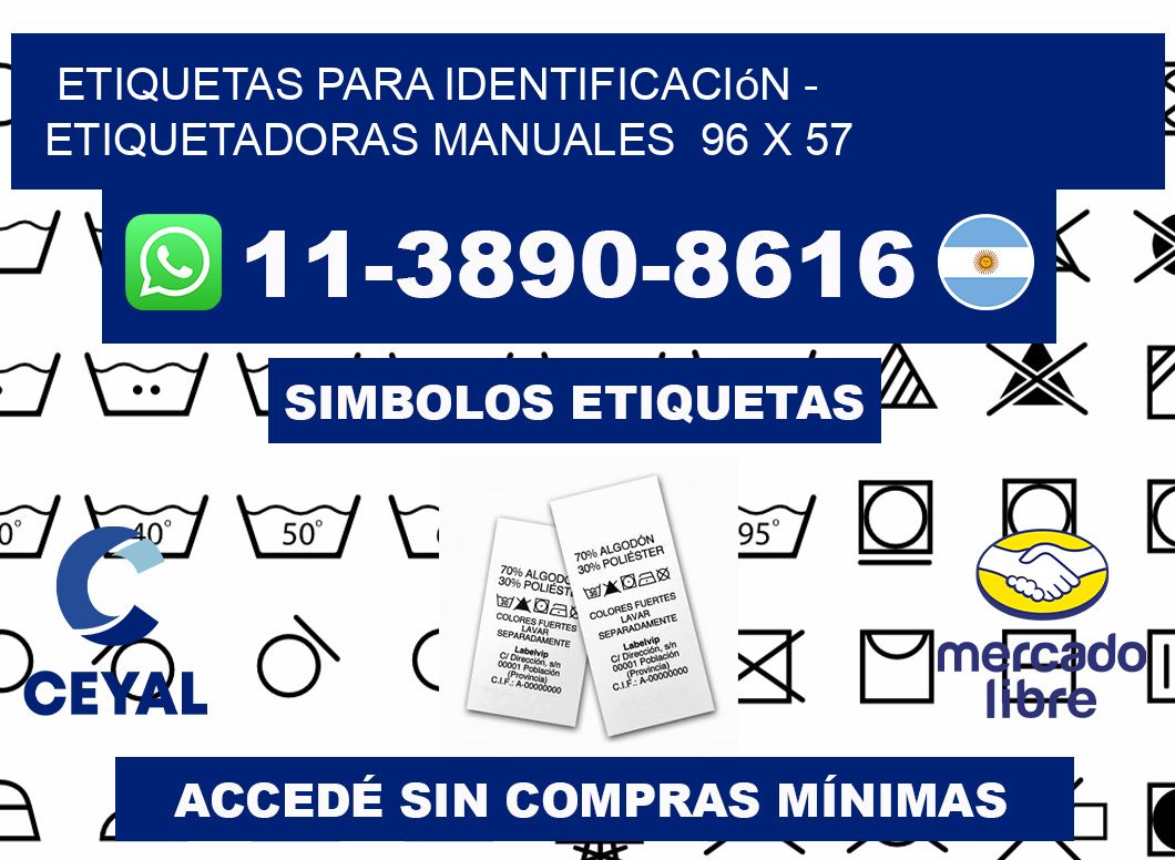 etiquetas para identificación - Etiquetadoras Manuales  96 x 57