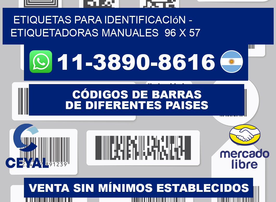 etiquetas para identificación - Etiquetadoras Manuales  96 x 57