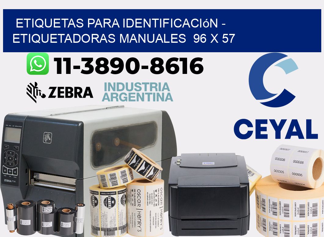 etiquetas para identificación – Etiquetadoras Manuales  96 x 57