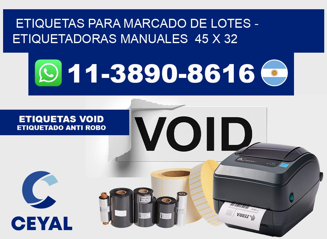 etiquetas para marcado de lotes - Etiquetadoras Manuales  45 x 32