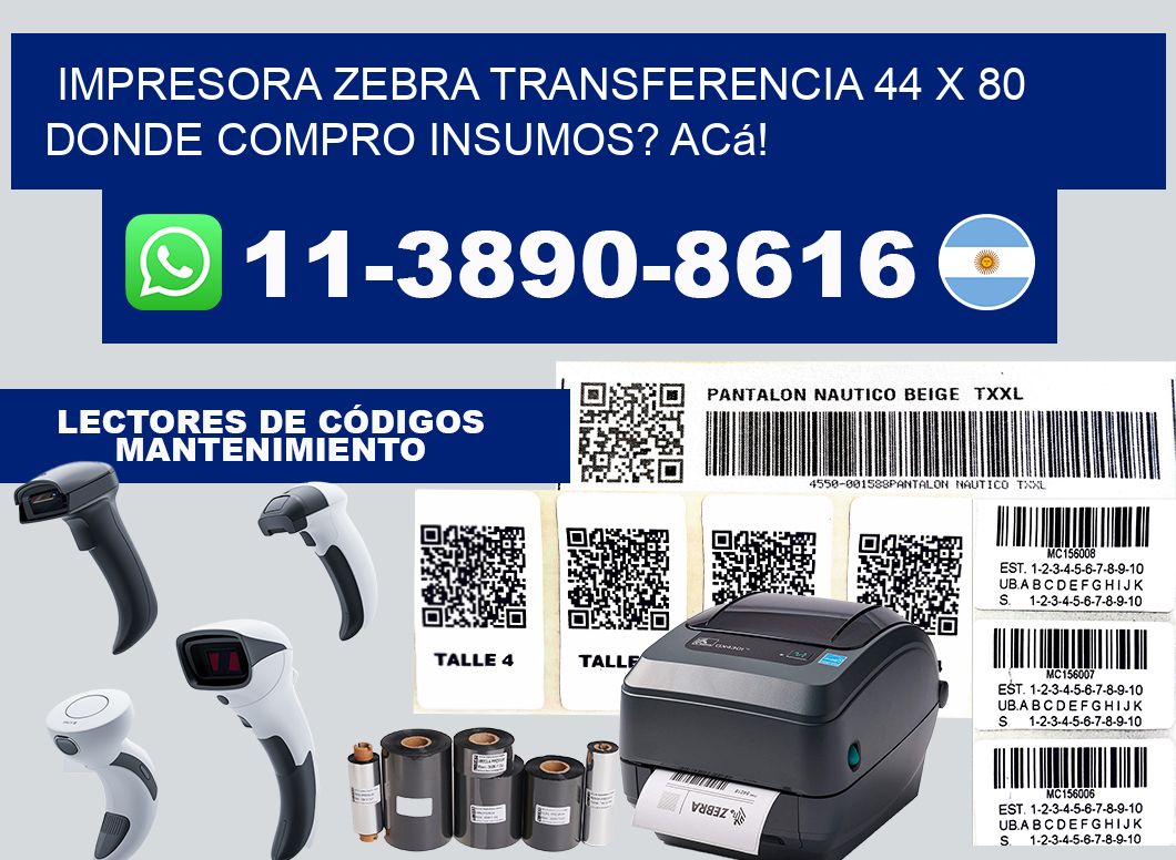 impresora zebra transferencia 44 x 80 Donde compro insumos? Acá!