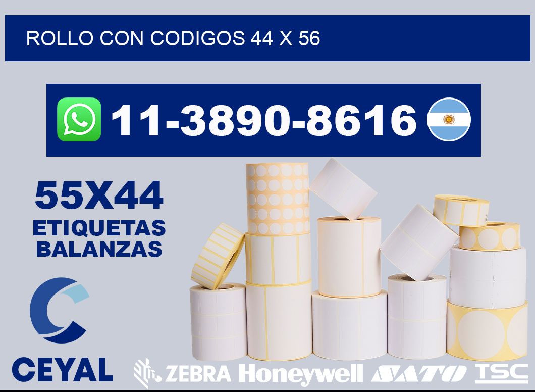 rollo con codigos 44 x 56