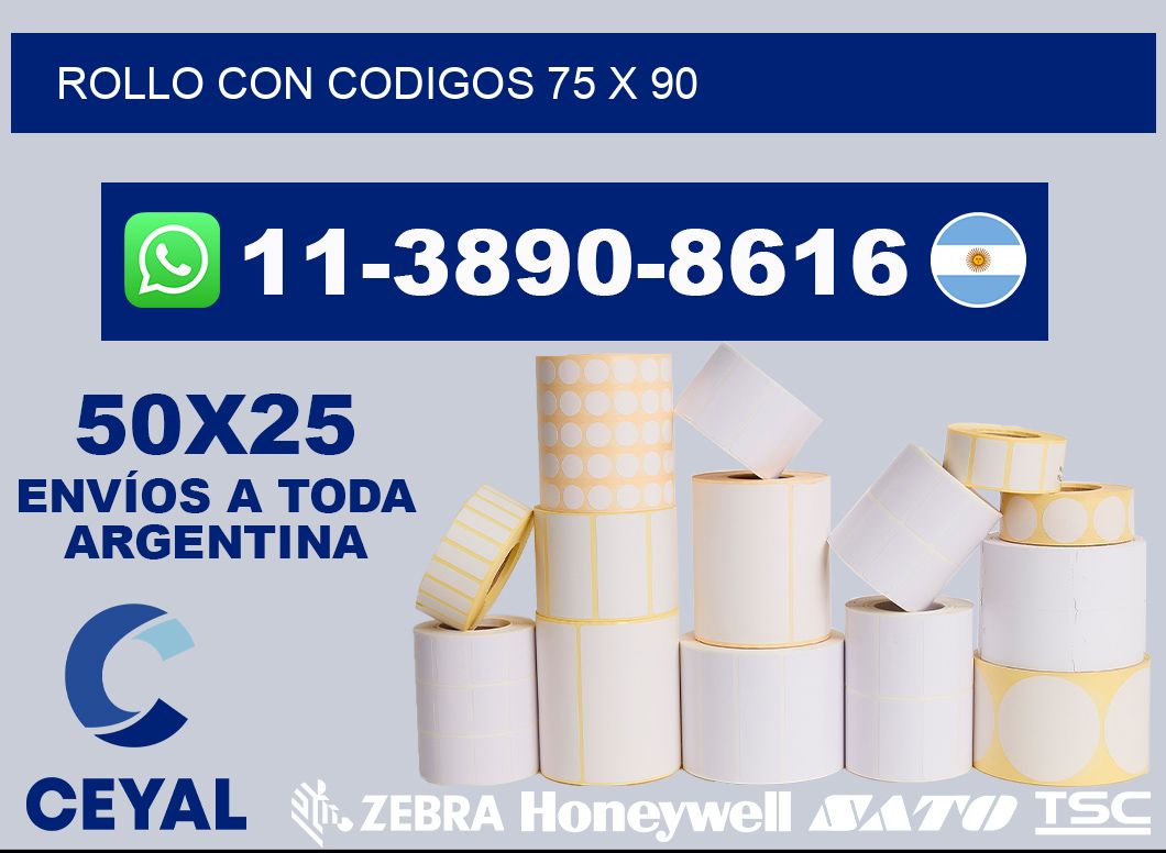 rollo con codigos 75 x 90