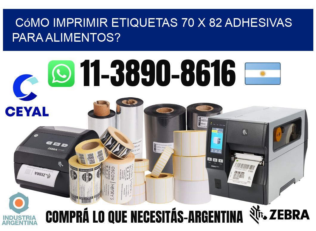 Cómo imprimir etiquetas 70 x 82 adhesivas para alimentos?