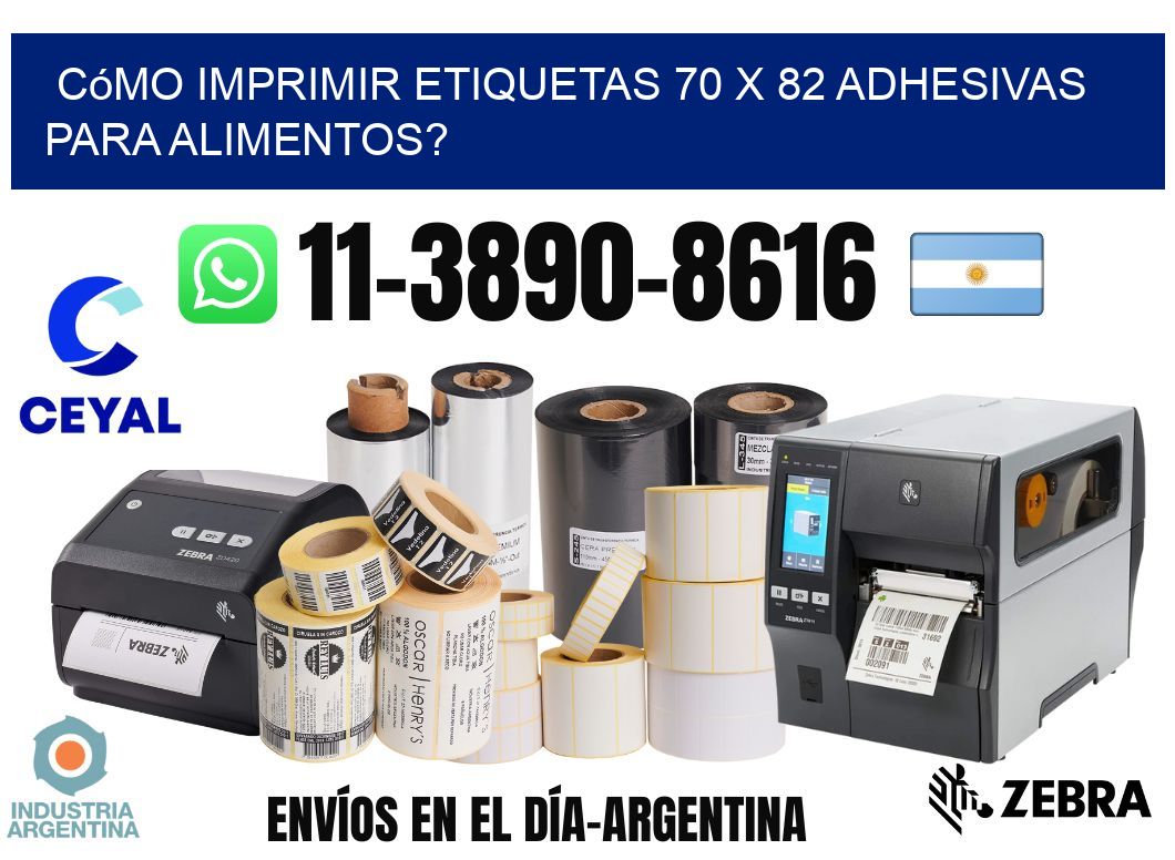 Cómo imprimir etiquetas 70 x 82 adhesivas para alimentos?