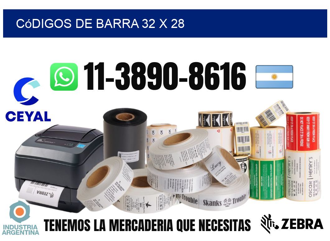 códigos de barra 32 x 28