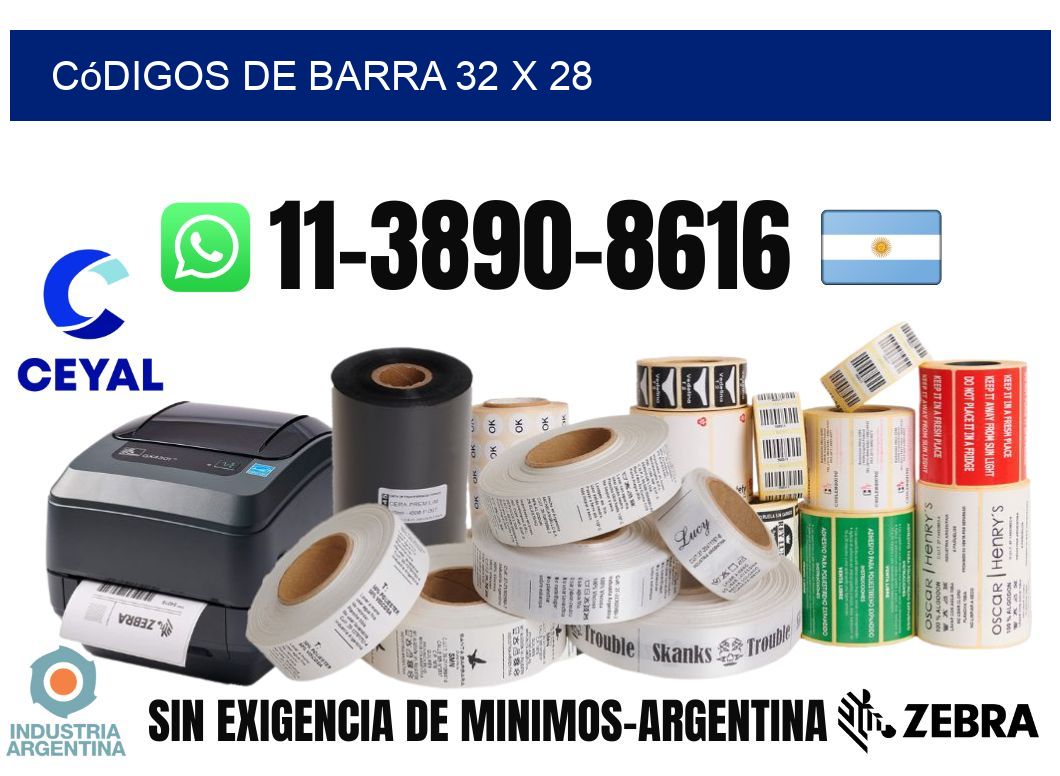 códigos de barra 32 x 28