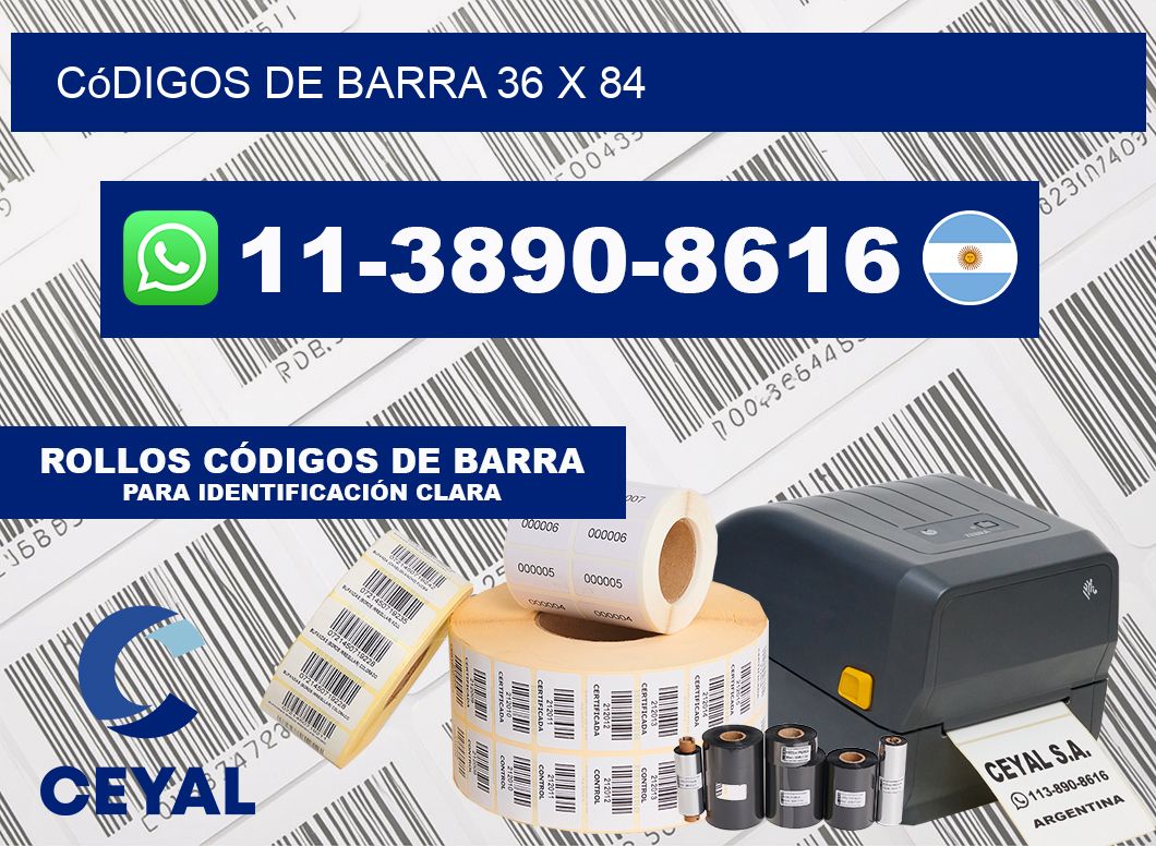 códigos de barra 36 x 84