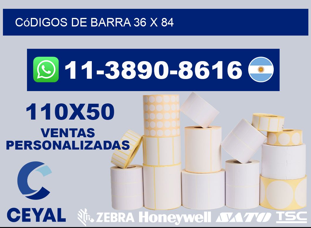 códigos de barra 36 x 84