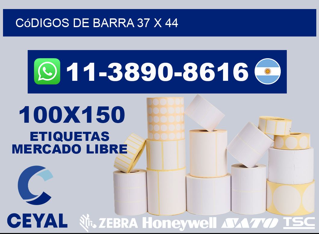 códigos de barra 37 x 44