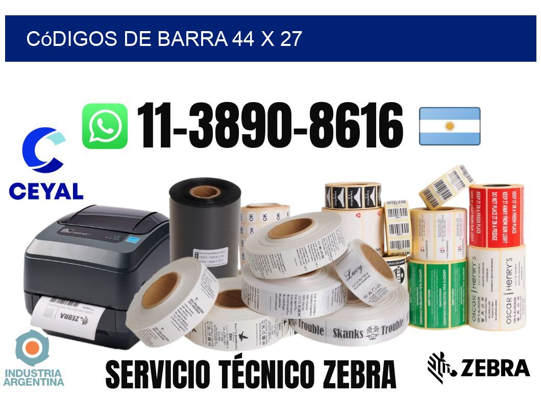 códigos de barra 44 x 27