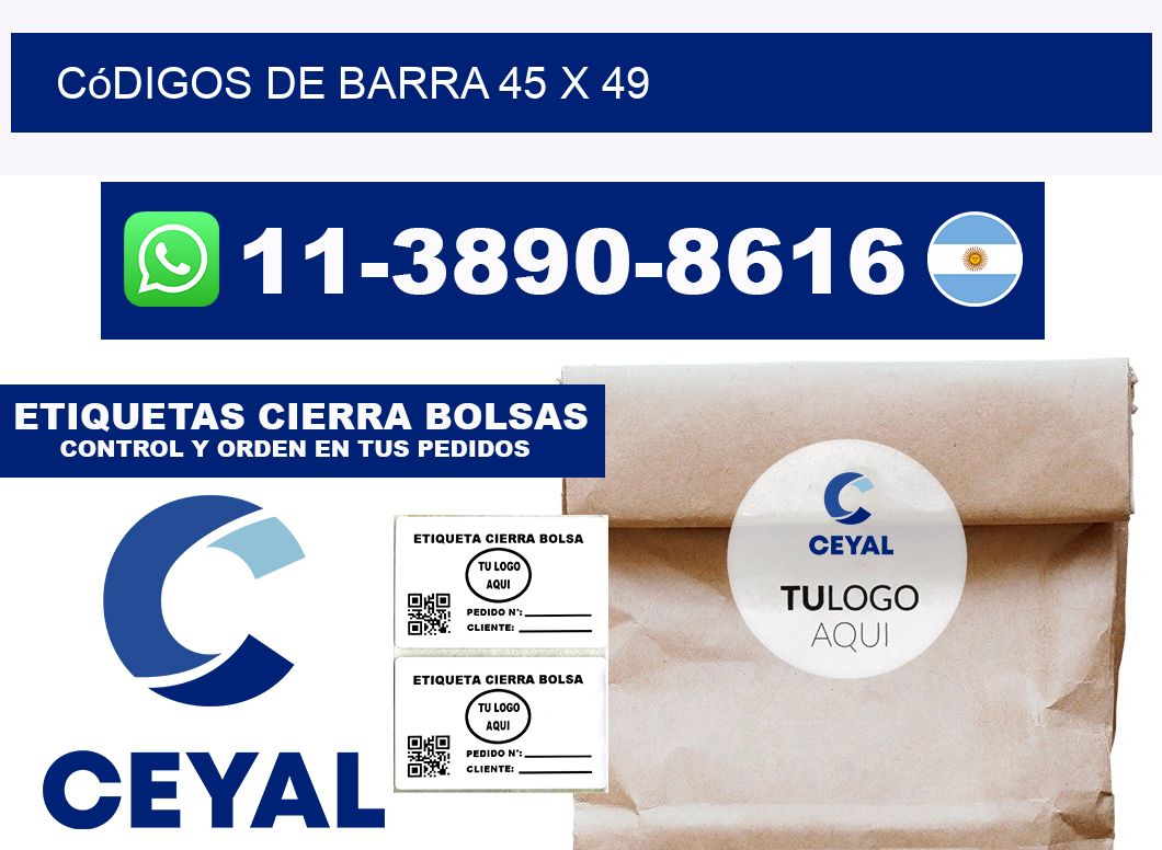 códigos de barra 45 x 49