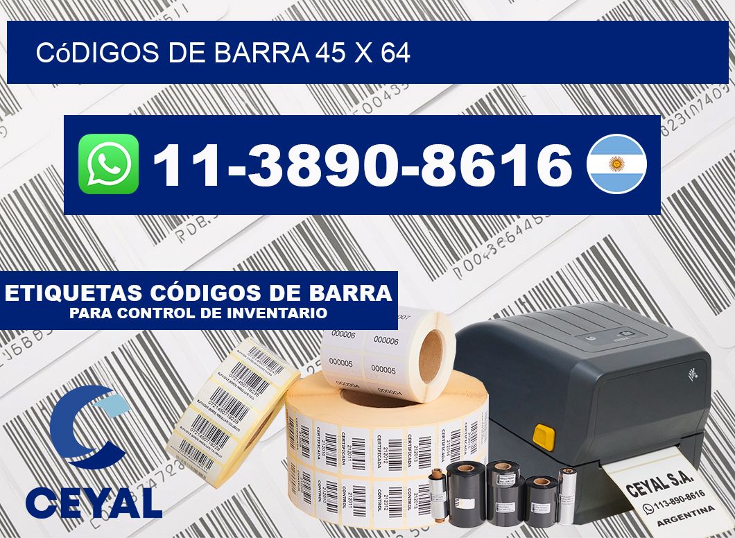 códigos de barra 45 x 64