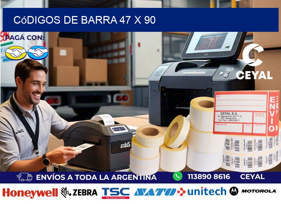 códigos de barra 47 x 90