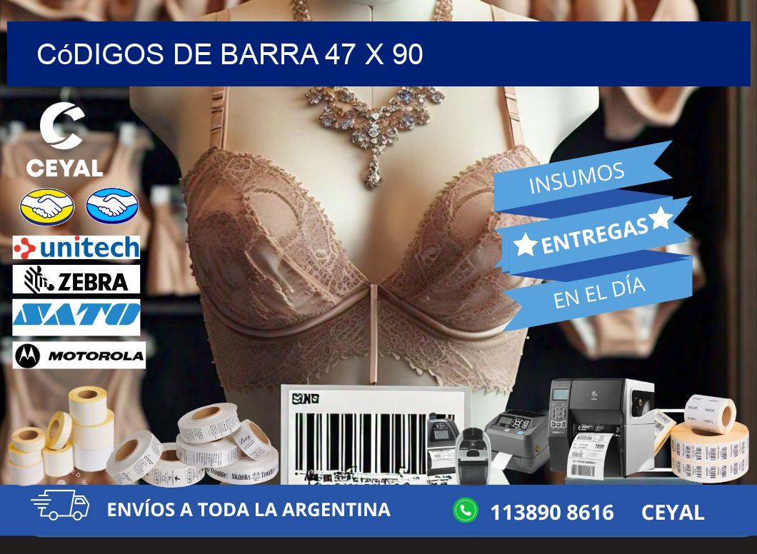 códigos de barra 47 x 90