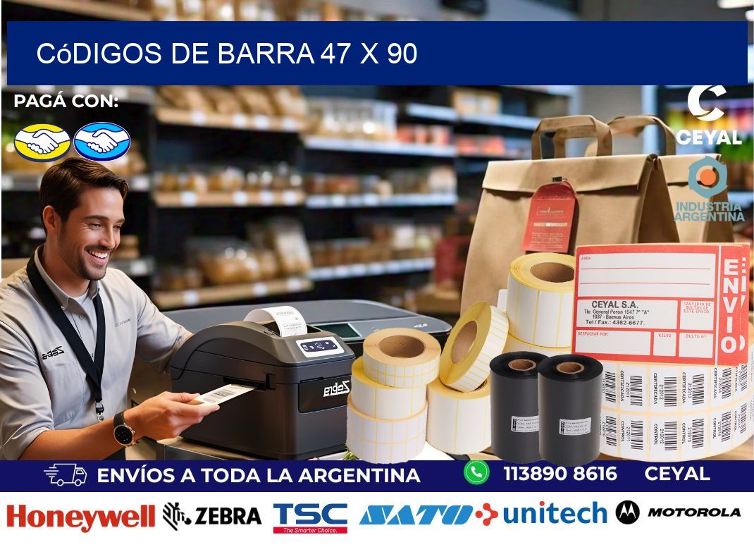 códigos de barra 47 x 90