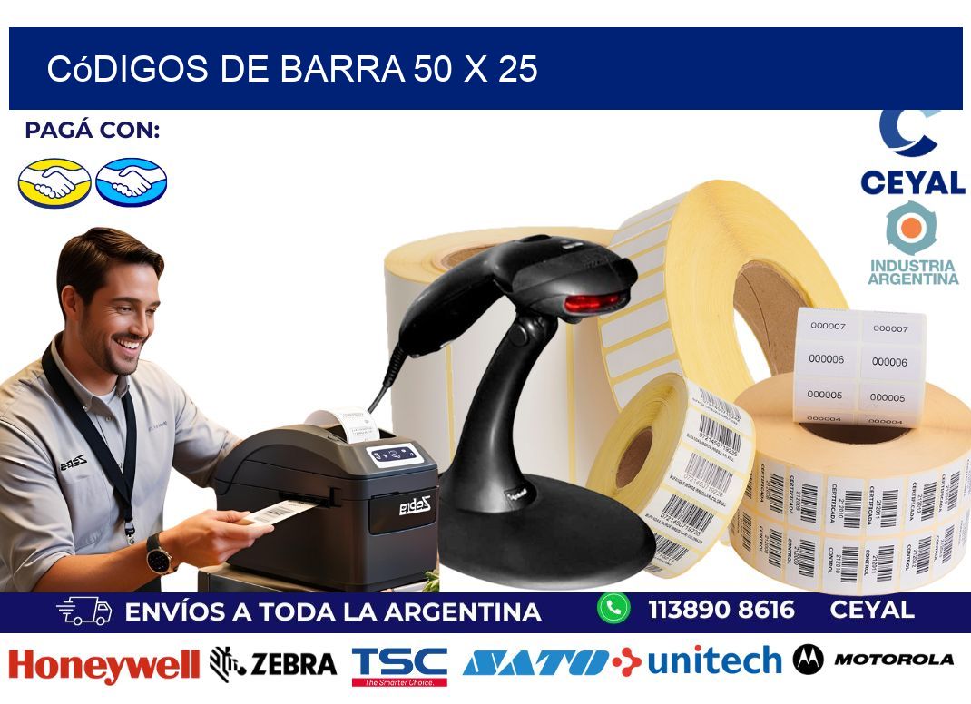 códigos de barra 50 x 25
