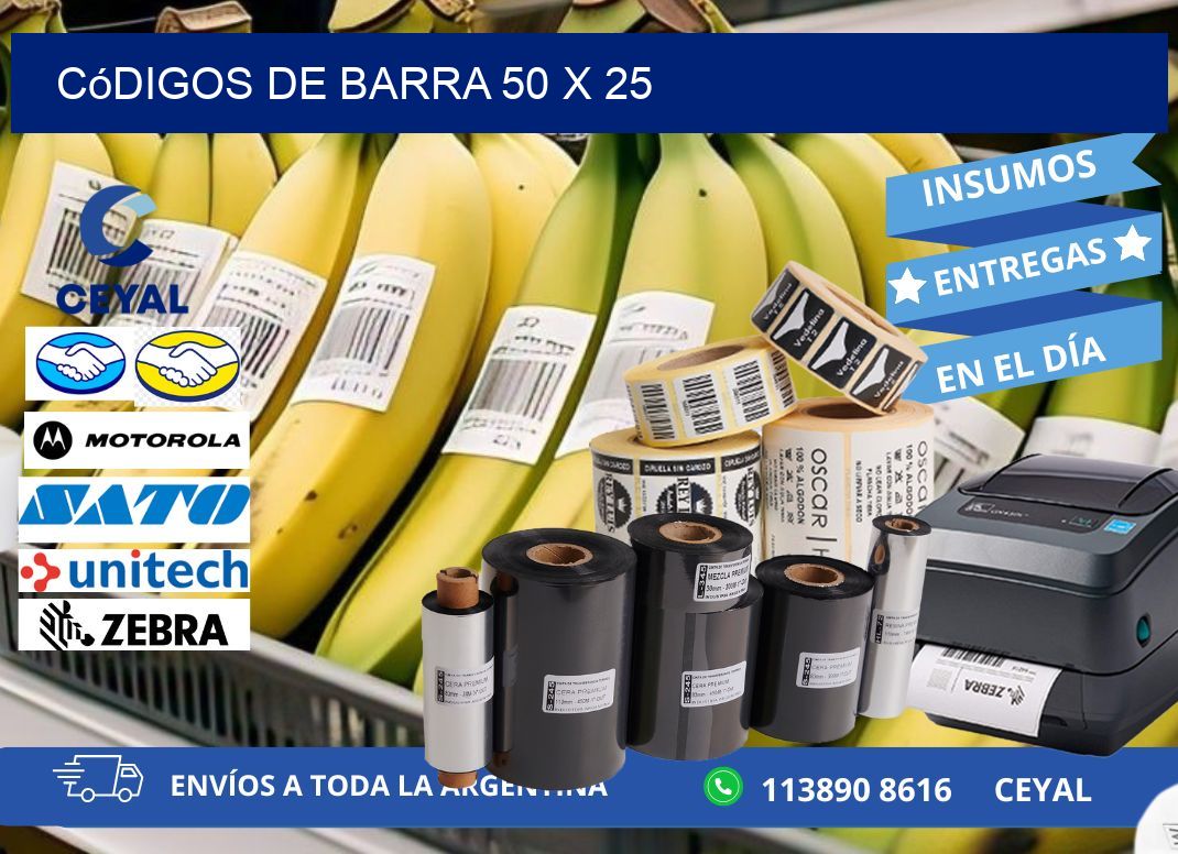 códigos de barra 50 x 25
