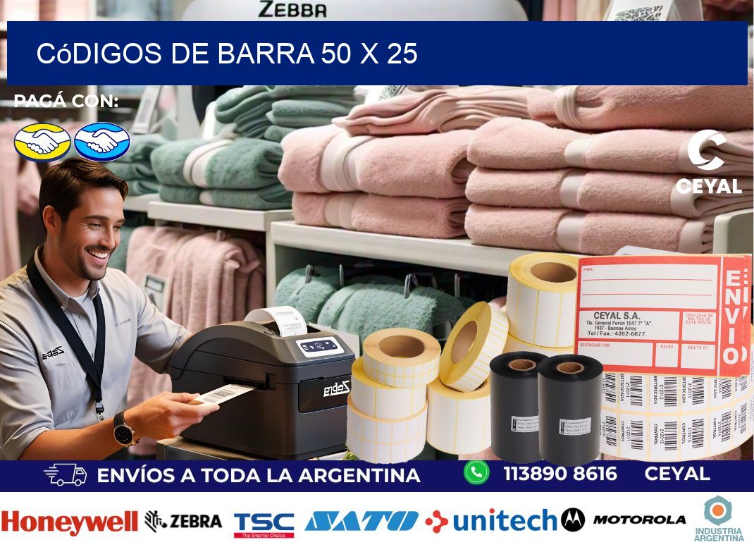 códigos de barra 50 x 25