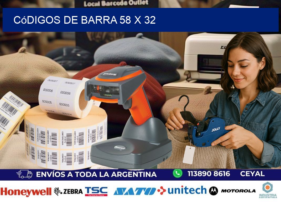 códigos de barra 58 x 32