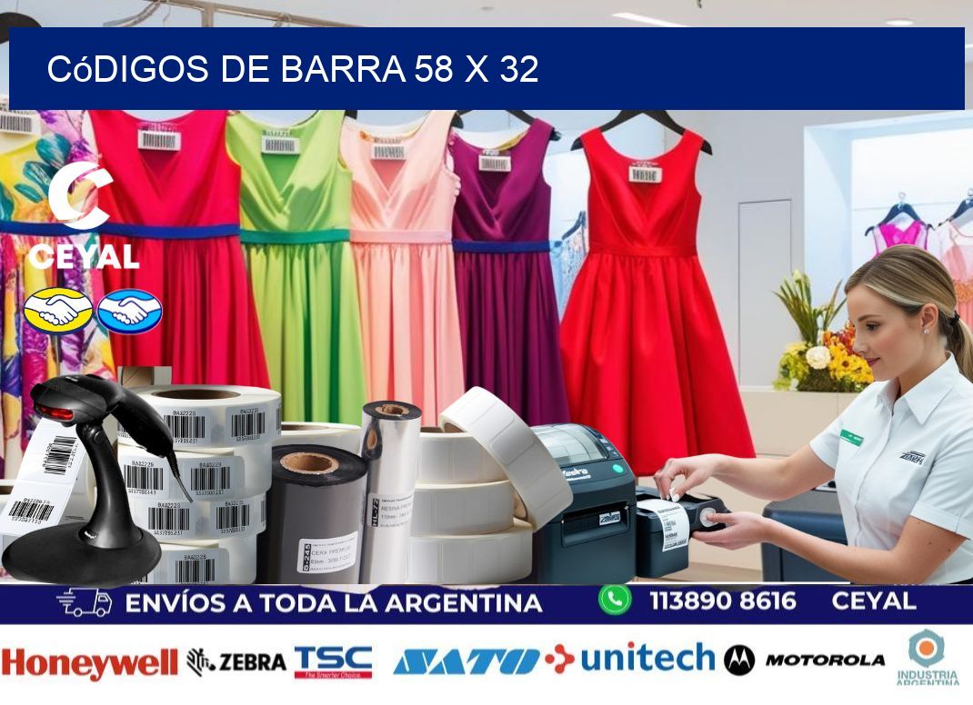 códigos de barra 58 x 32