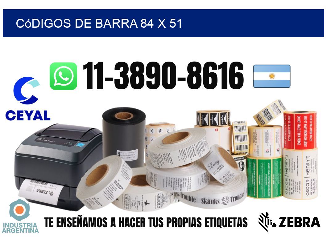 códigos de barra 84 x 51