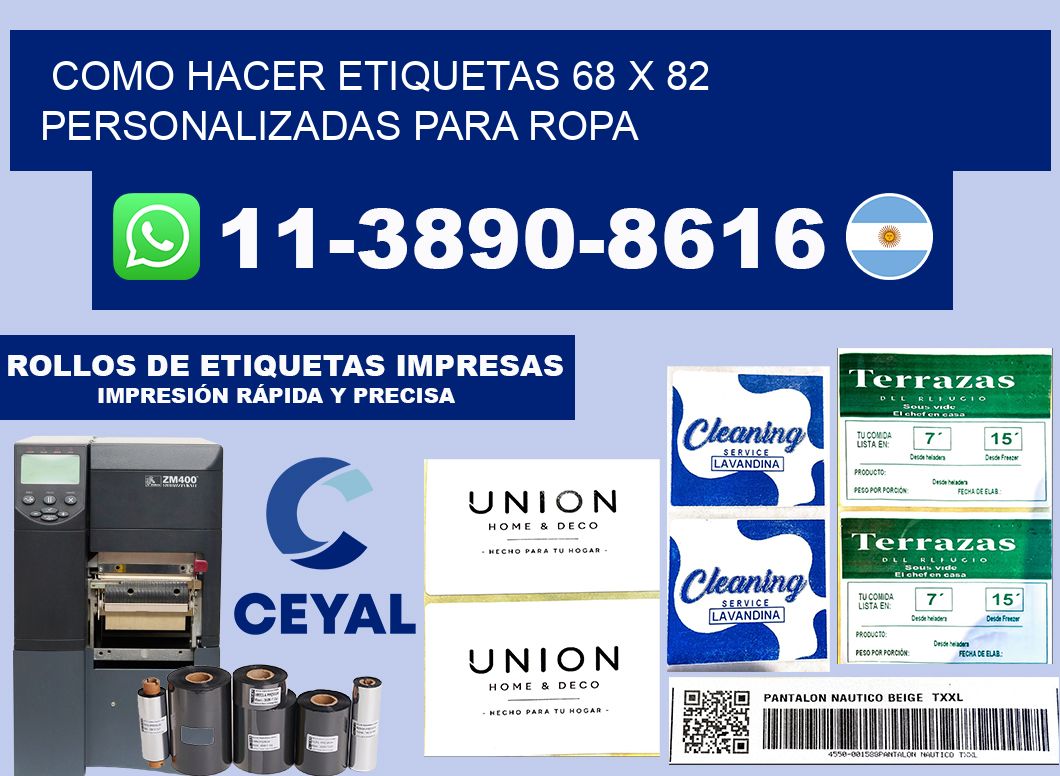 como hacer etiquetas 68 x 82 personalizadas para ropa