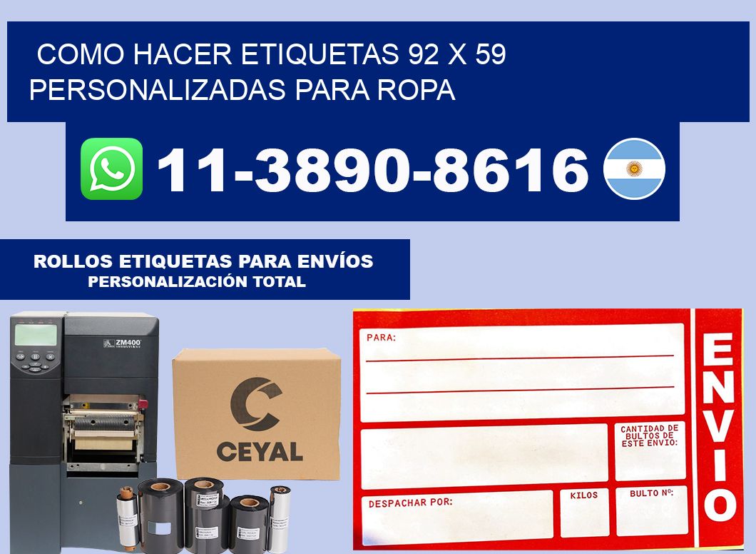 como hacer etiquetas 92 x 59 personalizadas para ropa