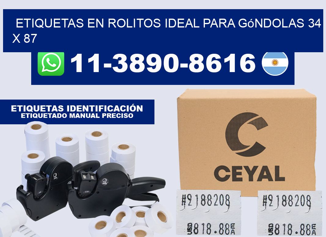 etiquetas en rolitos ideal para góndolas 34 x 87