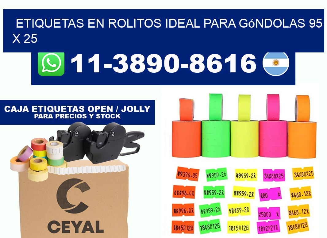 etiquetas en rolitos ideal para góndolas 95 x 25