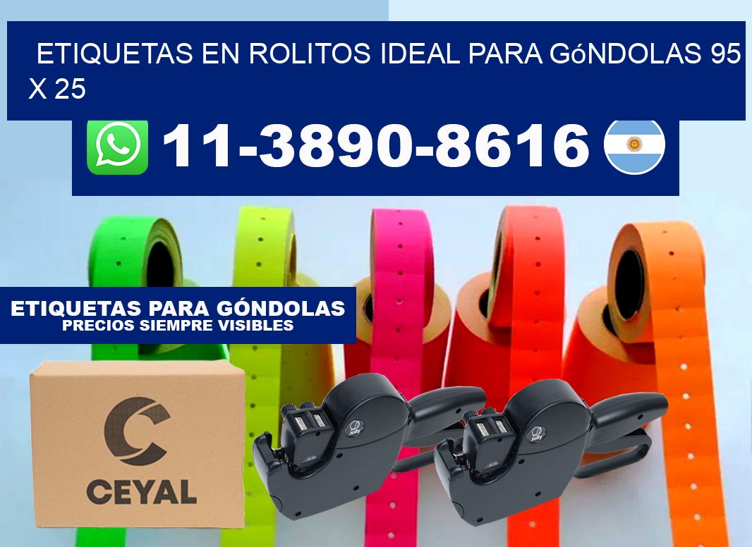 etiquetas en rolitos ideal para góndolas 95 x 25