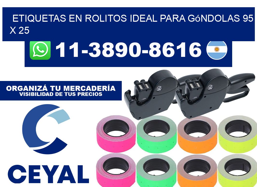 etiquetas en rolitos ideal para góndolas 95 x 25