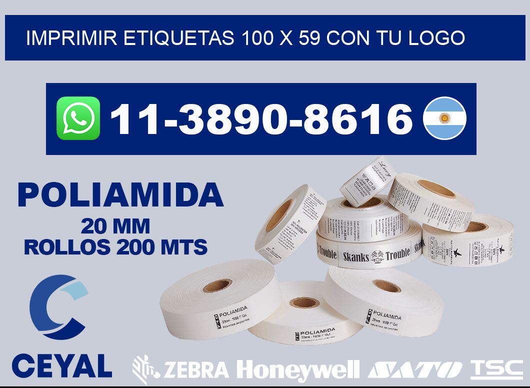 imprimir etiquetas 100 x 59 con tu logo