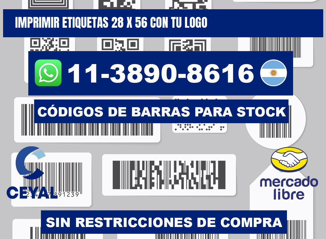 imprimir etiquetas 28 x 56 con tu logo