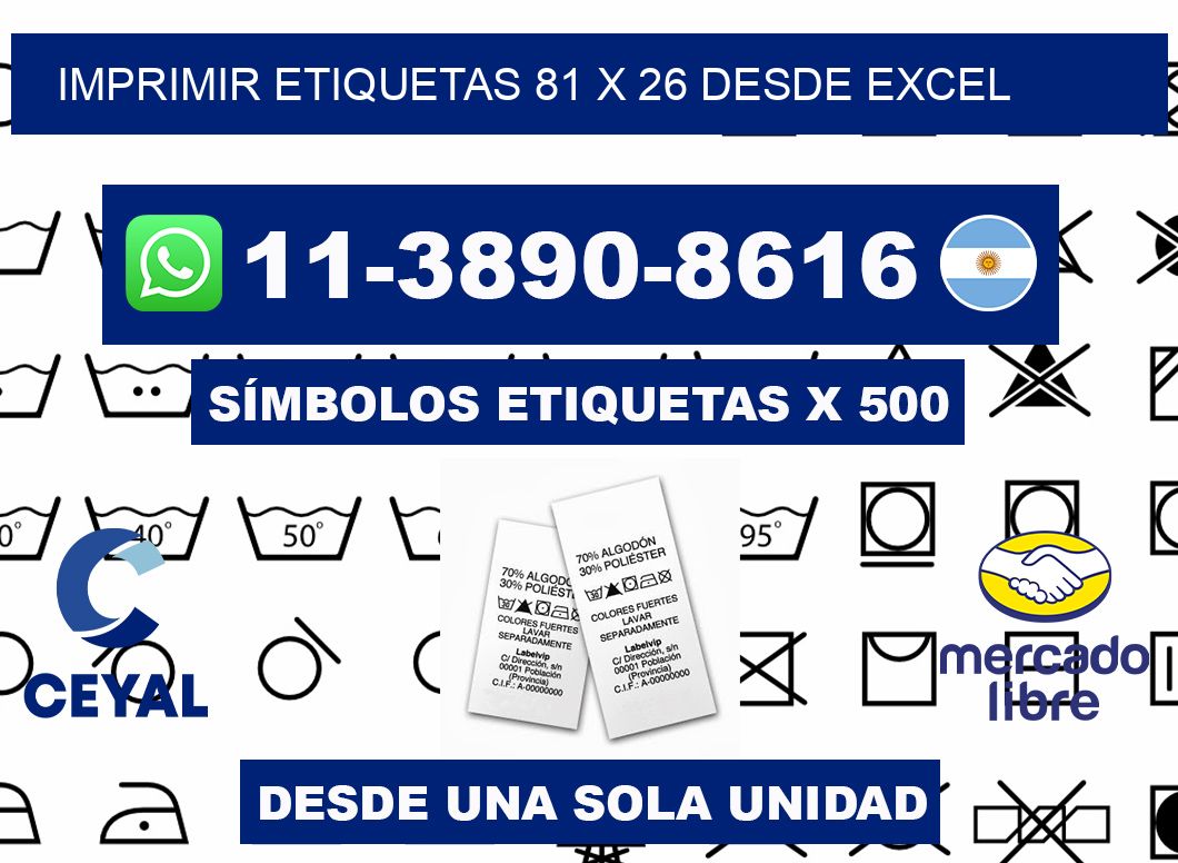 imprimir etiquetas 81 x 26 desde excel