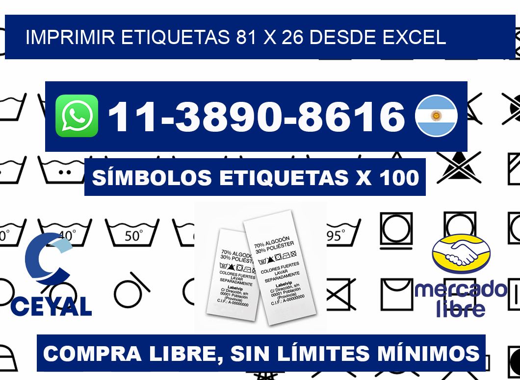 imprimir etiquetas 81 x 26 desde excel
