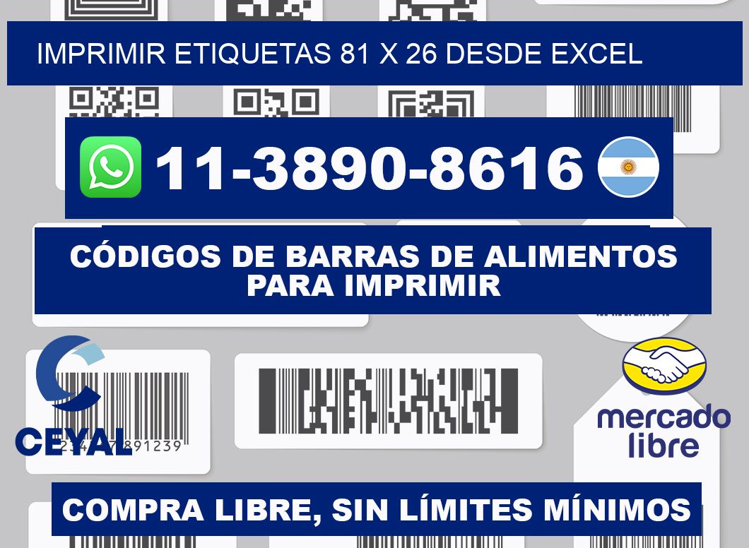 imprimir etiquetas 81 x 26 desde excel