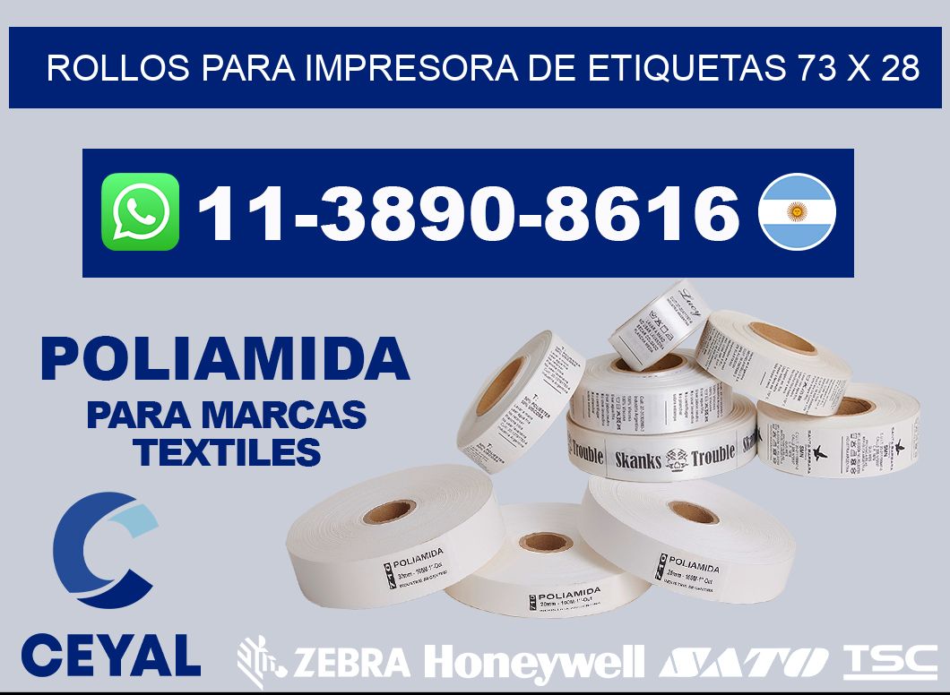 rollos para impresora de etiquetas 73 x 28