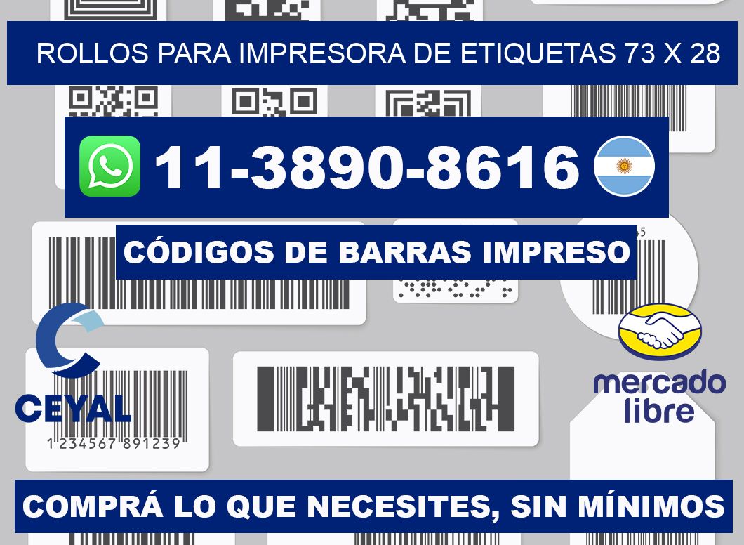 rollos para impresora de etiquetas 73 x 28