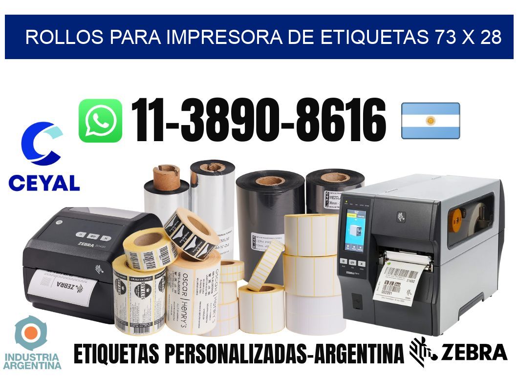 rollos para impresora de etiquetas 73 x 28