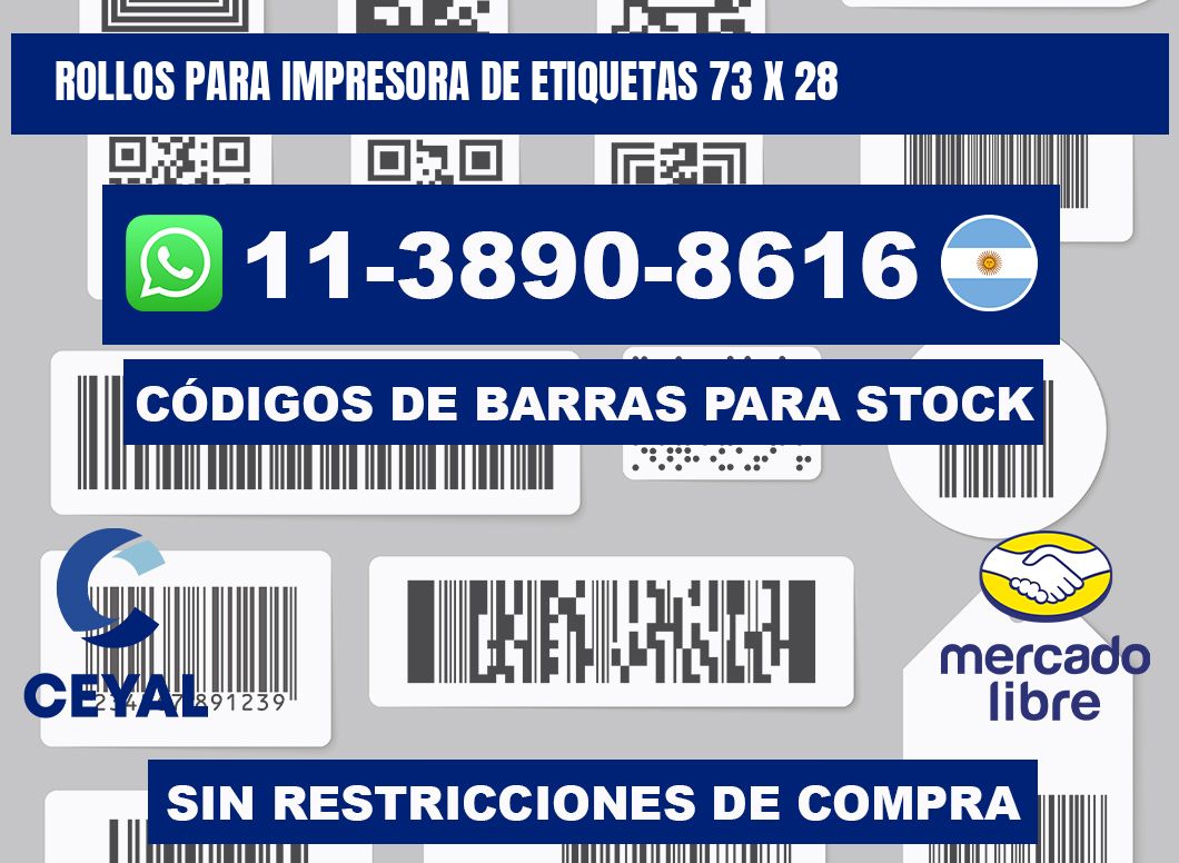 rollos para impresora de etiquetas 73 x 28