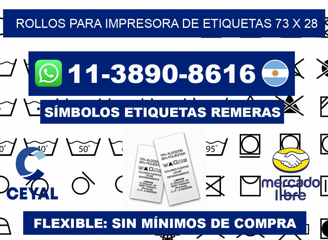 rollos para impresora de etiquetas 73 x 28