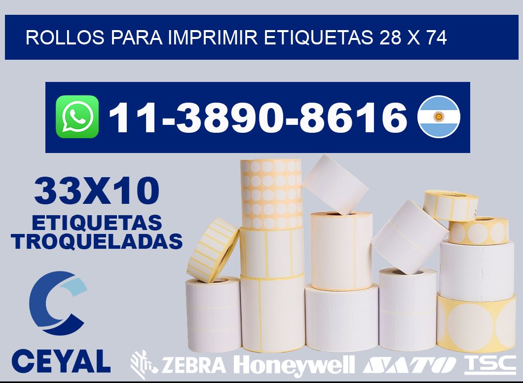 rollos para imprimir etiquetas 28 x 74